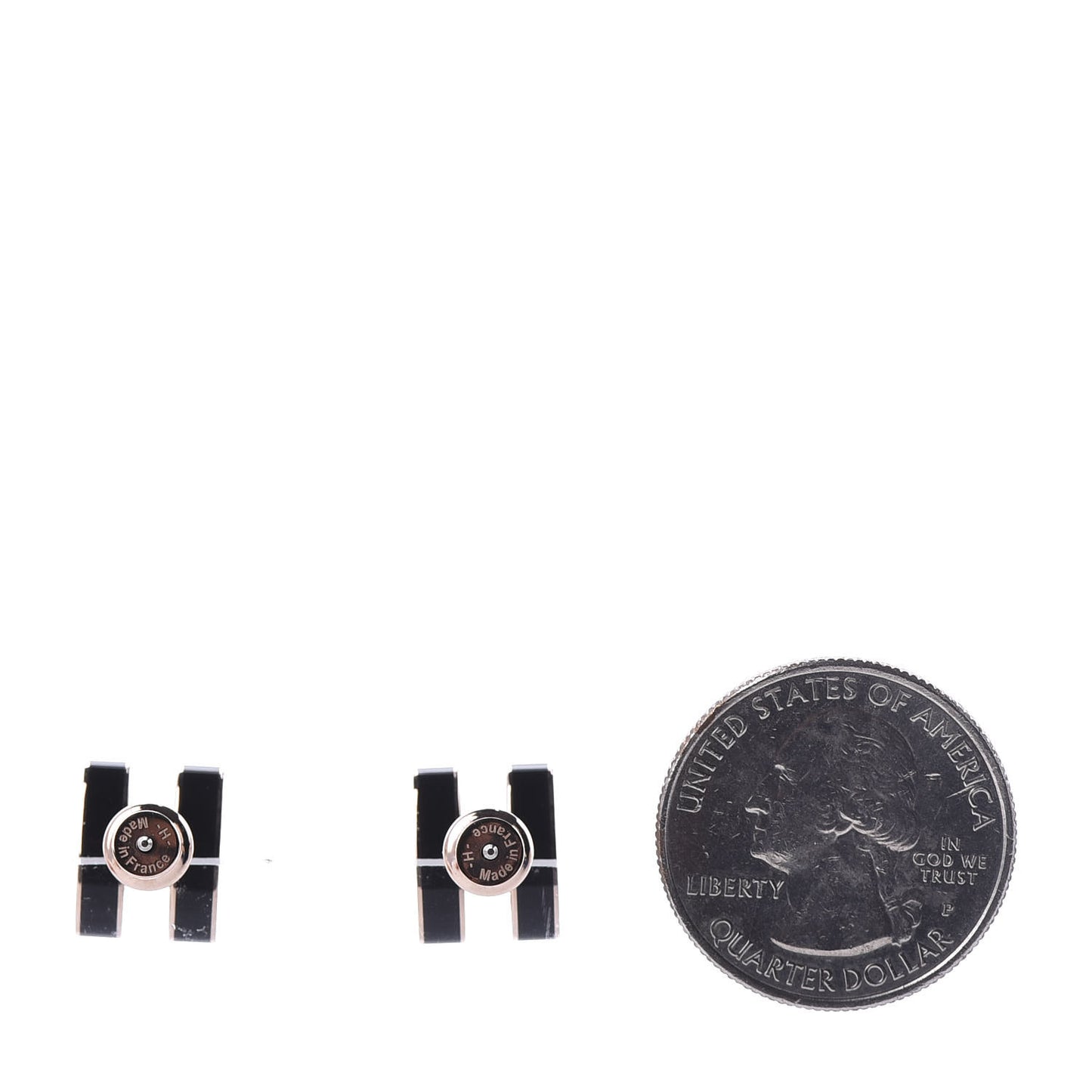 Gold Lacquered Pop H Earrings Black