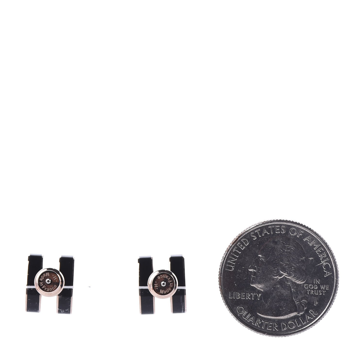 Hermes Gold Lacquered Pop H Earrings Black 2 of 7