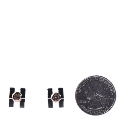 Hermes Gold Lacquered Pop H Earrings Black 2 of 7