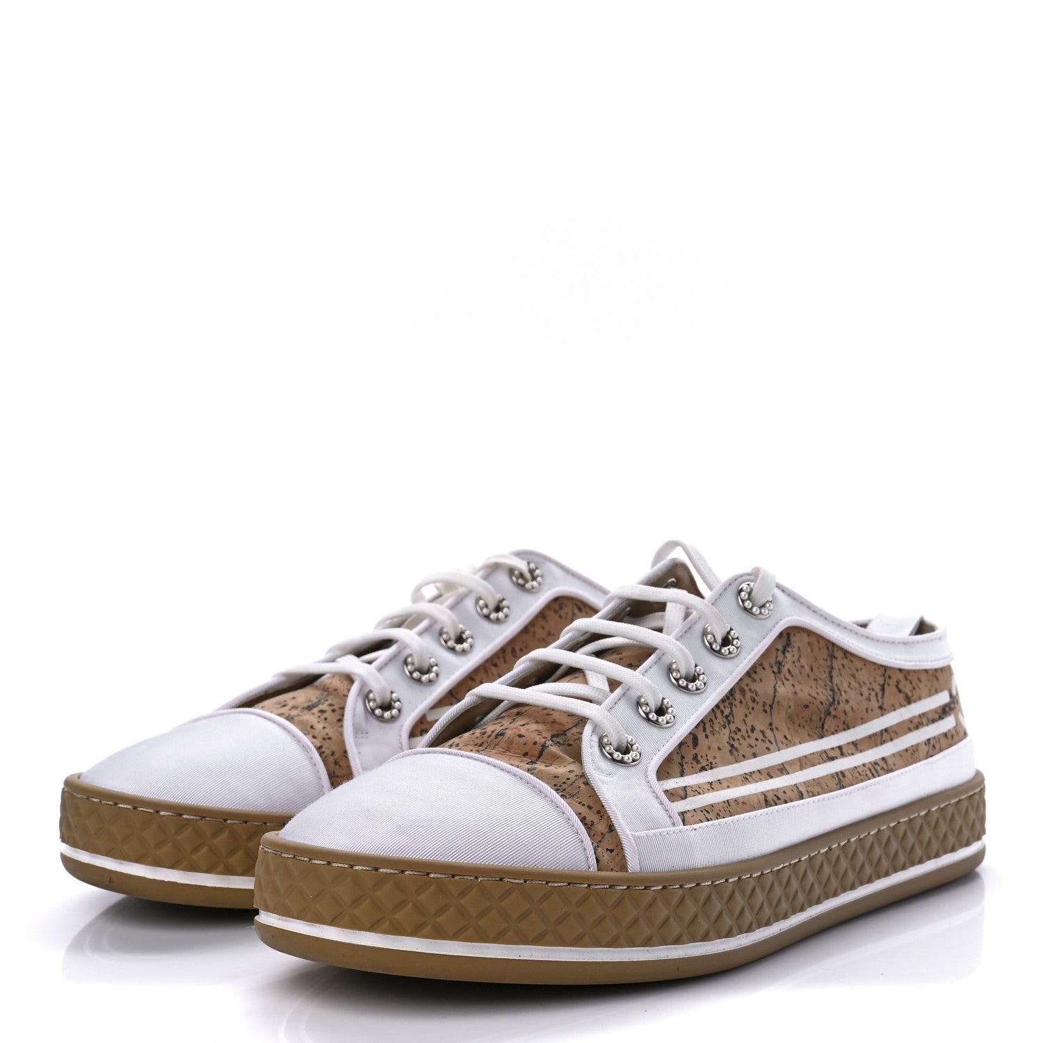 Chanel Cork Jetty Sneaker 41 Brown White 3 of 10