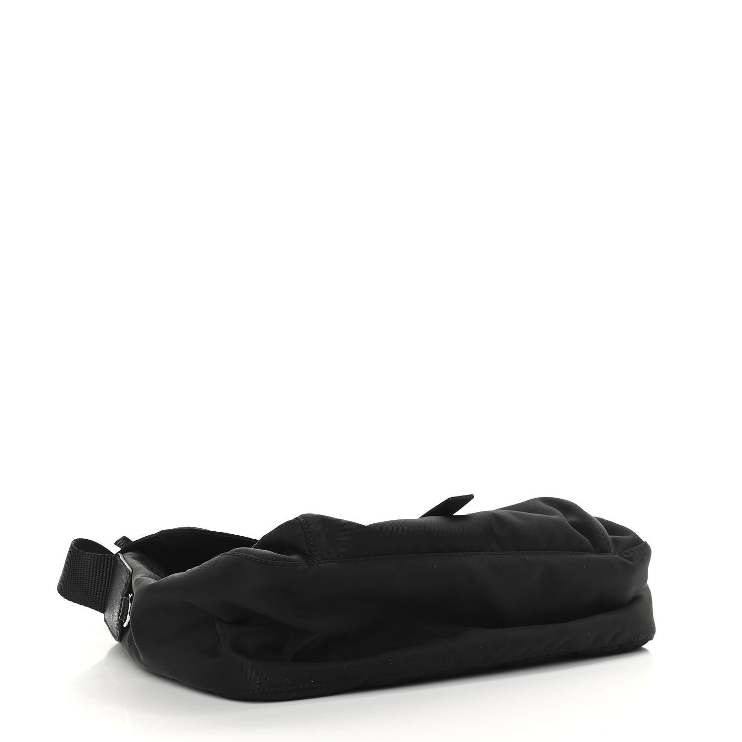 Prada Nylon Vela Saffiano Single Buckle Messenger Shoulder Bag Black 4 of 9