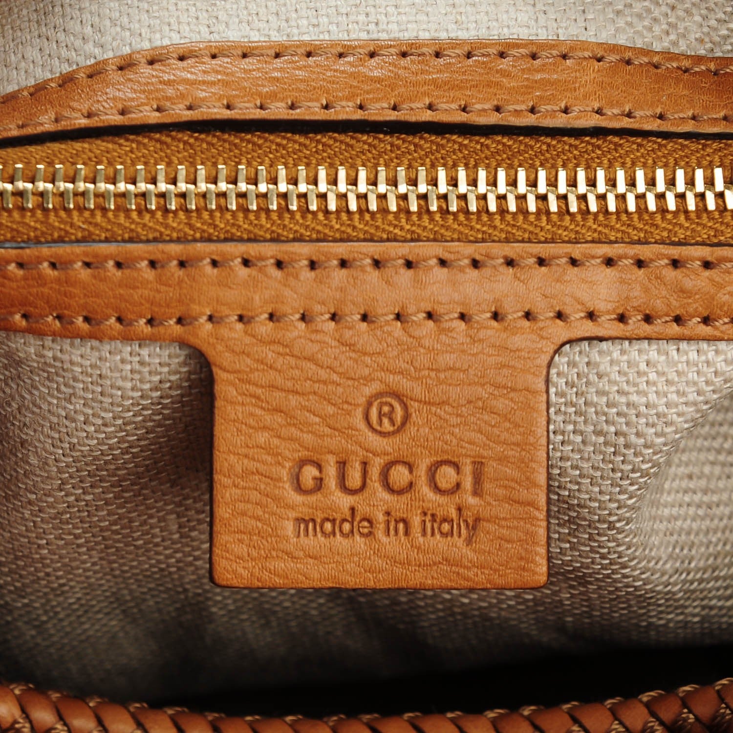 Gucci Pebbled Calfskin Medium Marrakech Shoulder Bag Camel 6 of 8