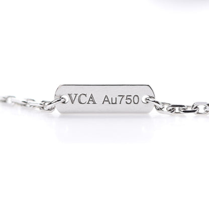Van Cleef & Arpels 18K White Gold Diamond Guilloche Vintage Alhambra Pendant Necklace 4 of 6