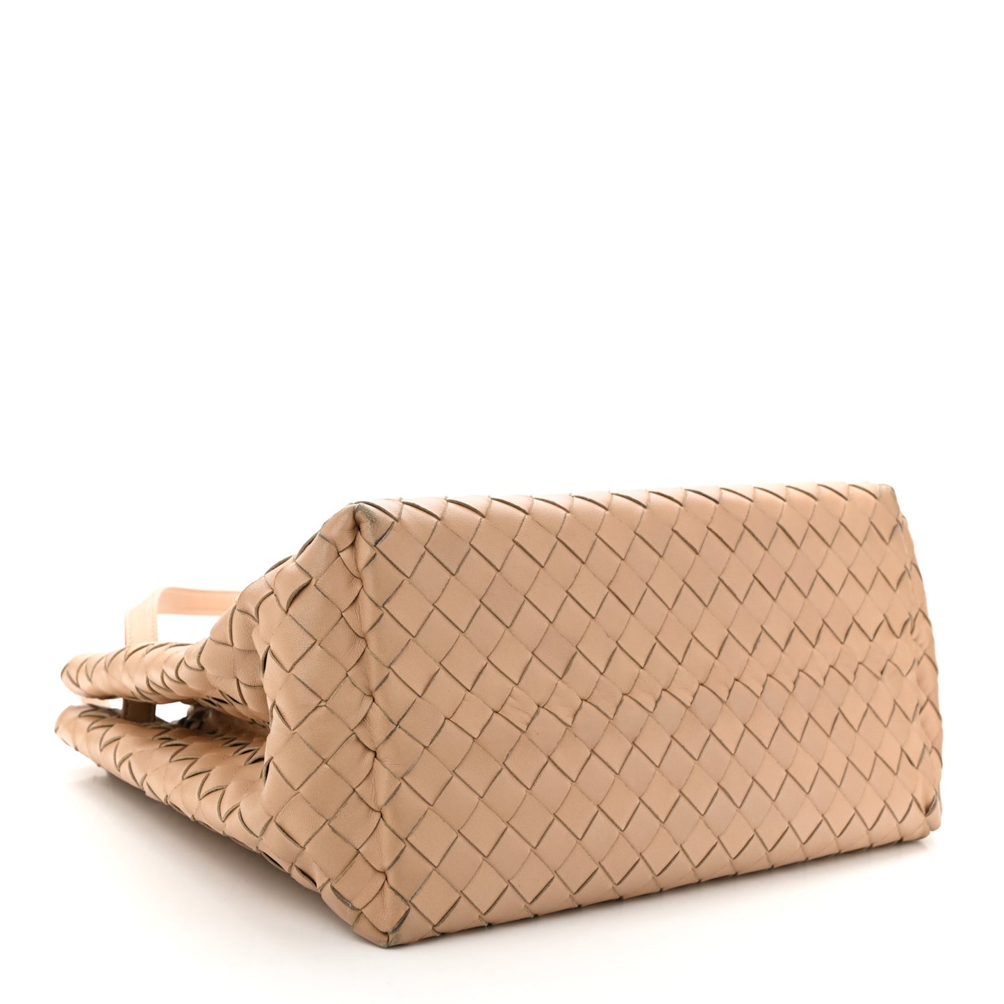 Nappa Intrecciato Shoulder Bag Almond