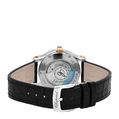 Chopard Stainless Steel 18K Rose Gold Alligator 5 Diamond 36mm Happy Sport Automatic Watch 3 of 5