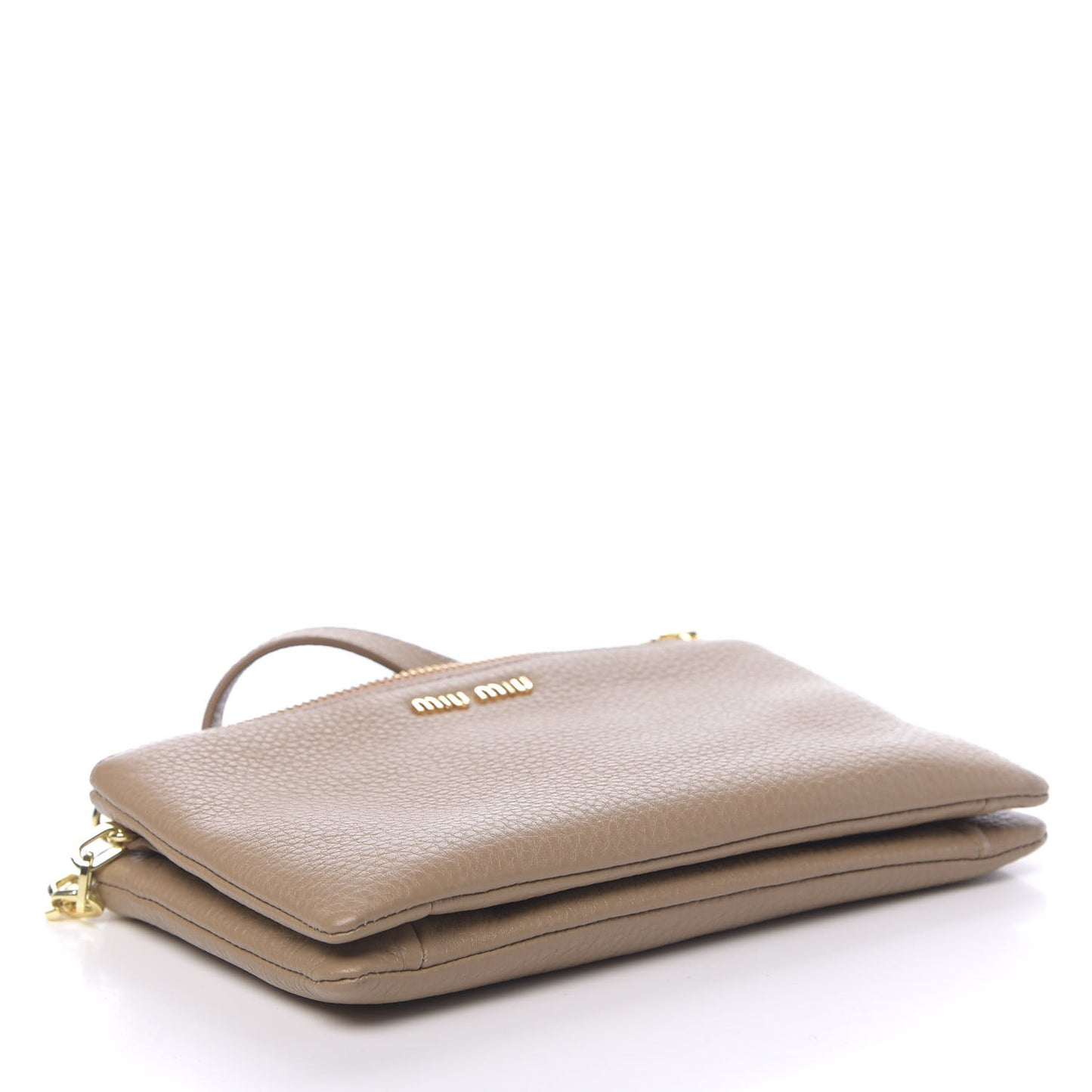 Vitello St.Daino Double Zip Chain Crossbody Cammeo