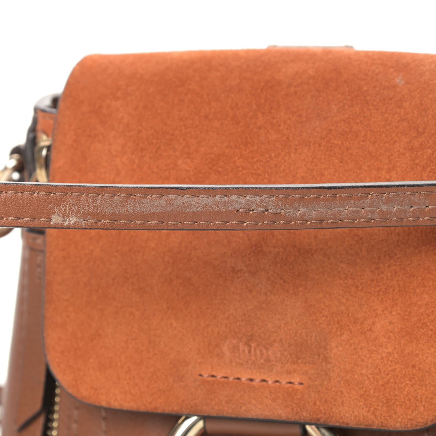 Chloe Suede Calfskin Mini Faye Backpack Tan 7 of 7