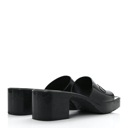 Gucci Rubber Gucci Logo Womens Platform 20/60mm Slide Sandals 39 Black 4 of 8