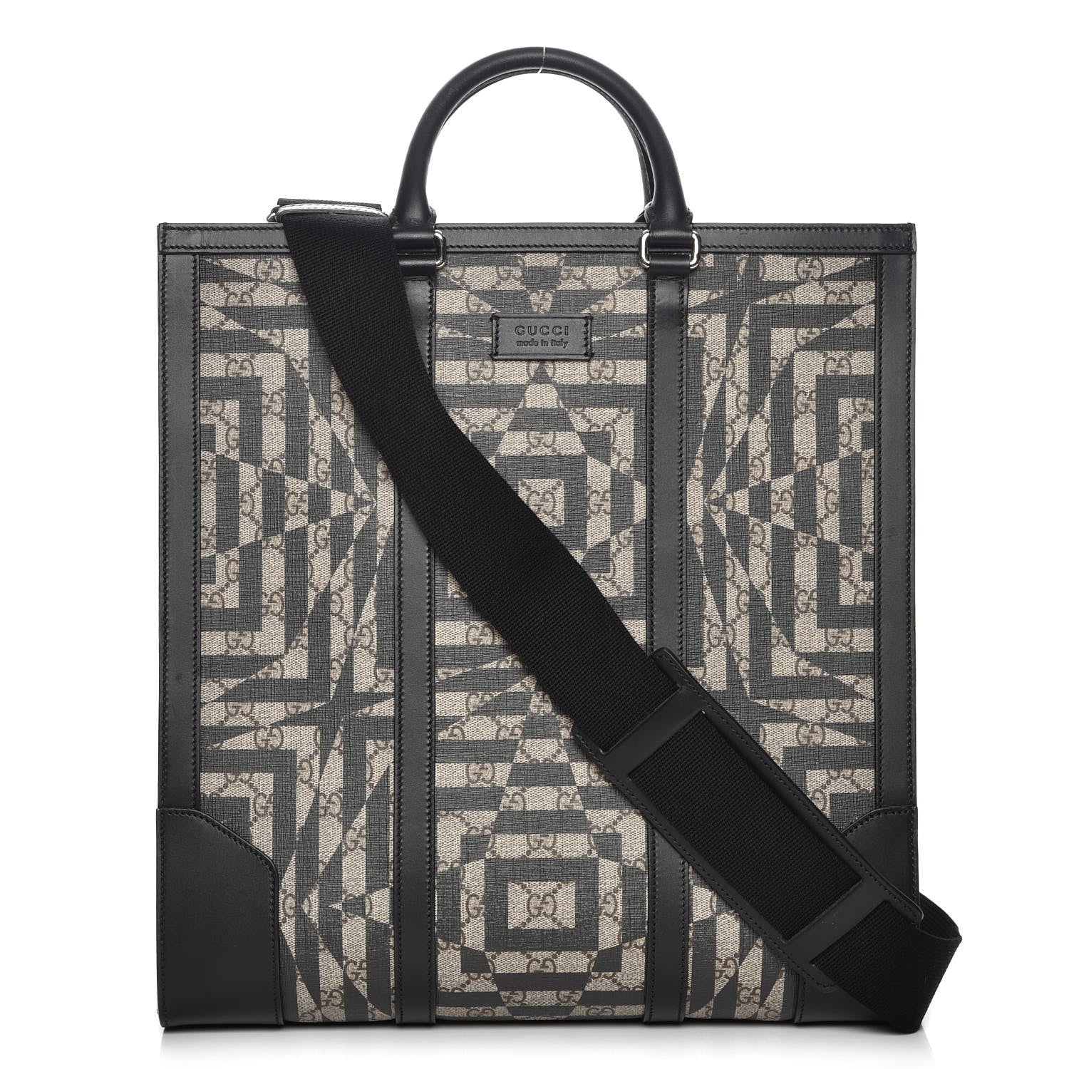 Gucci GG Supreme Monogram Caleido Vertical Tote Black 1 of 8