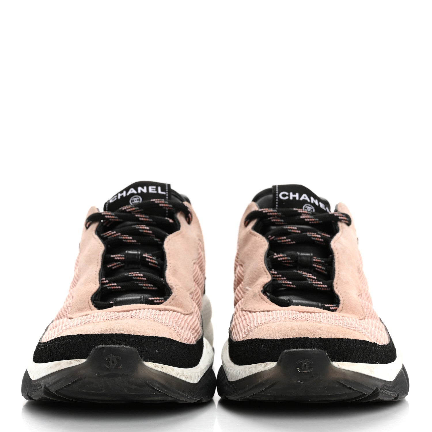 Chanel Mesh Suede Calfskin Quilted Sneakers 40 Pink Beige 3 of 15