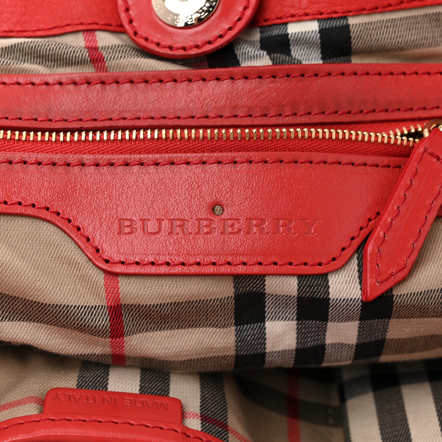 Burberry Grainy Calfskin Small Canterbury Tote Red 6 of 15