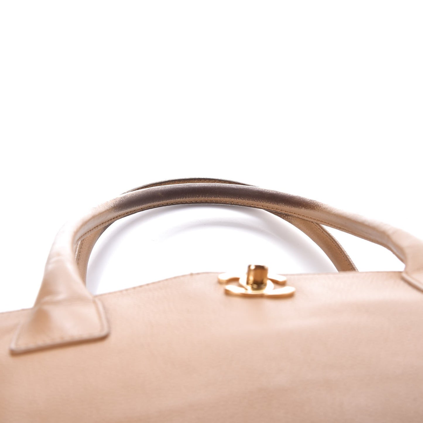Calfskin Cerf Executive Shopper Tote Beige