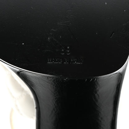 Chanel Lambskin Quilted Peep Toe Wedge Sandals 39 White 8 of 8