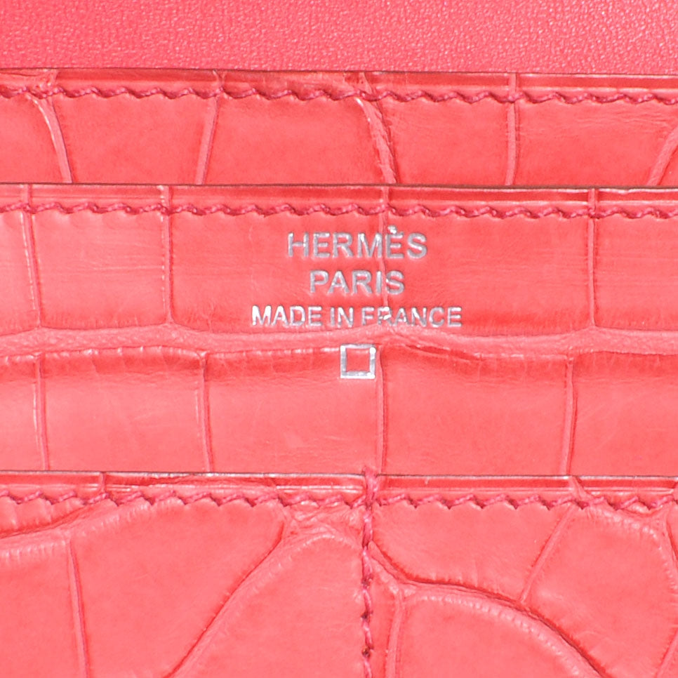 Hermes Matte Alligator Dogon Combined Wallet Bougainvillea 6 of 8