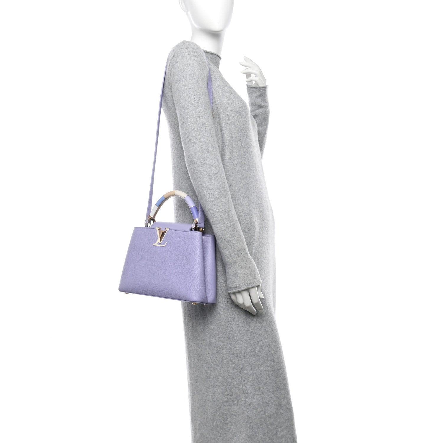 Louis Vuitton Taurillon Kintsugi Capucines BB Iris 2 of 9