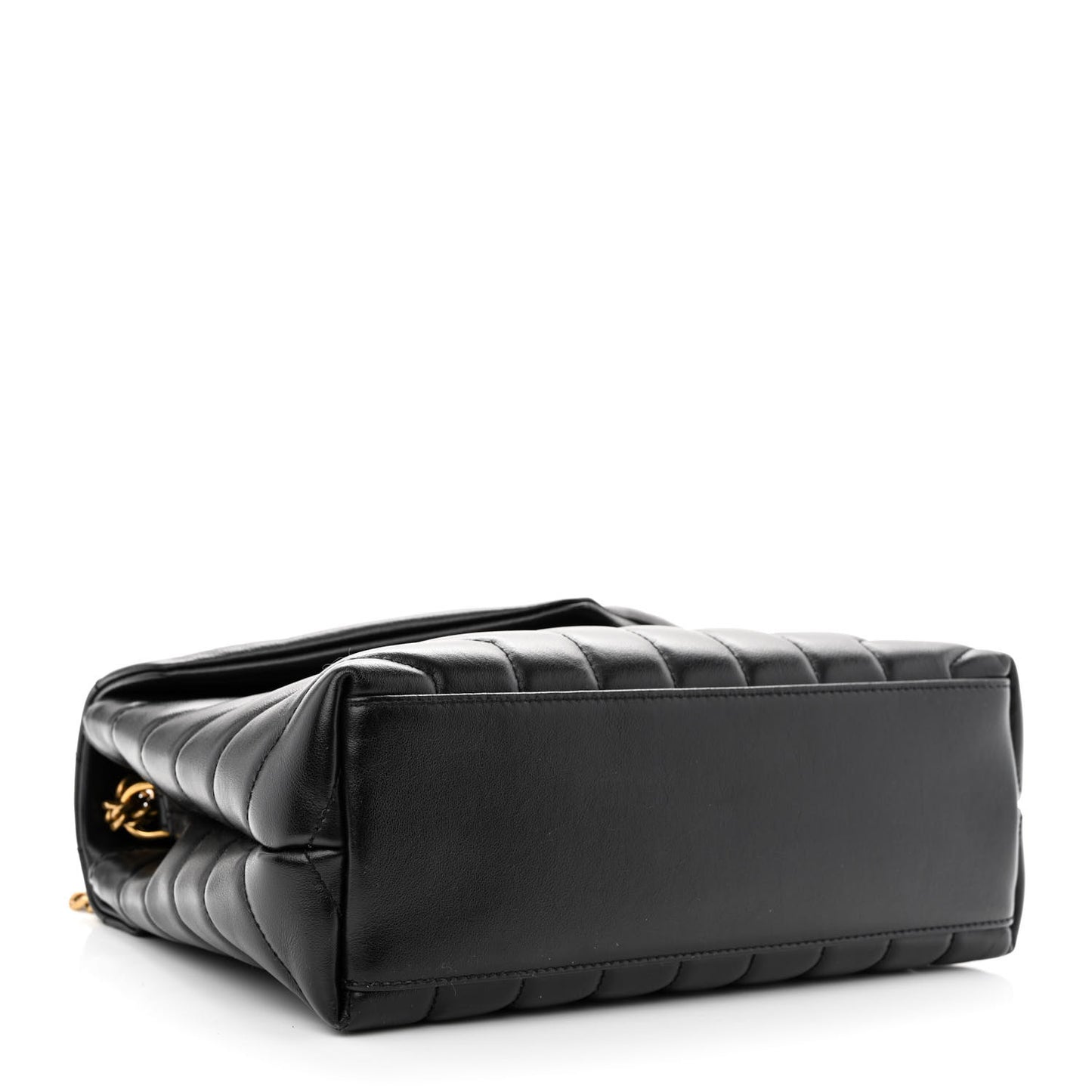 Calfskin Y Quilted Monogram Small Loulou Chain Satchel Black