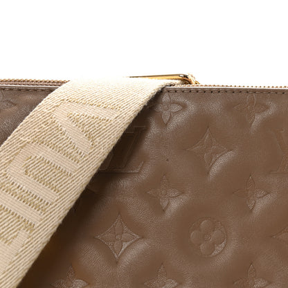 Louis Vuitton Lambskin Embossed Monogram Coussin MM  Taupe 7 of 9