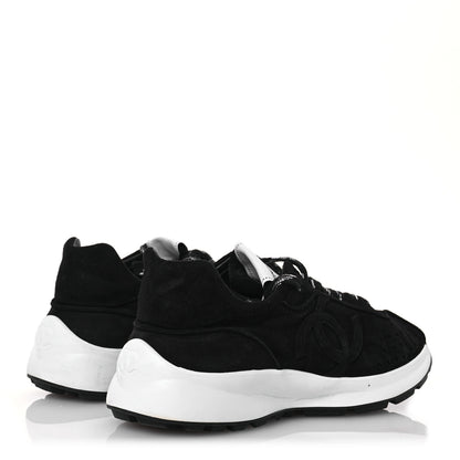 Chanel Suede Goatskin CC Sneakers 39 Black 4 of 15