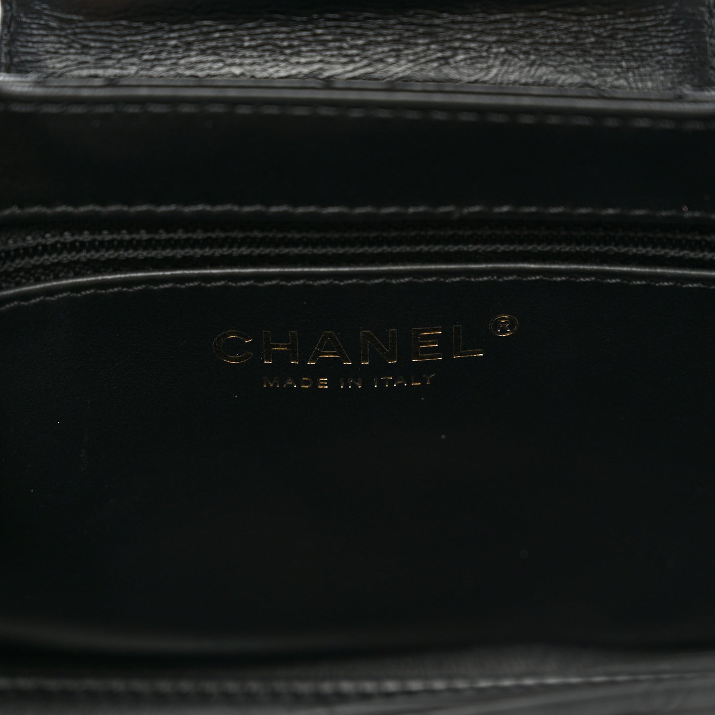 Shiny Aged Calfskin Quilted Nano Kelly Shopper Black
