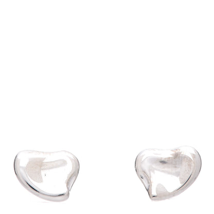 Tiffany Sterling Silver 9.5mm Elsa Peretti Full Heart Earrings 1 of 6