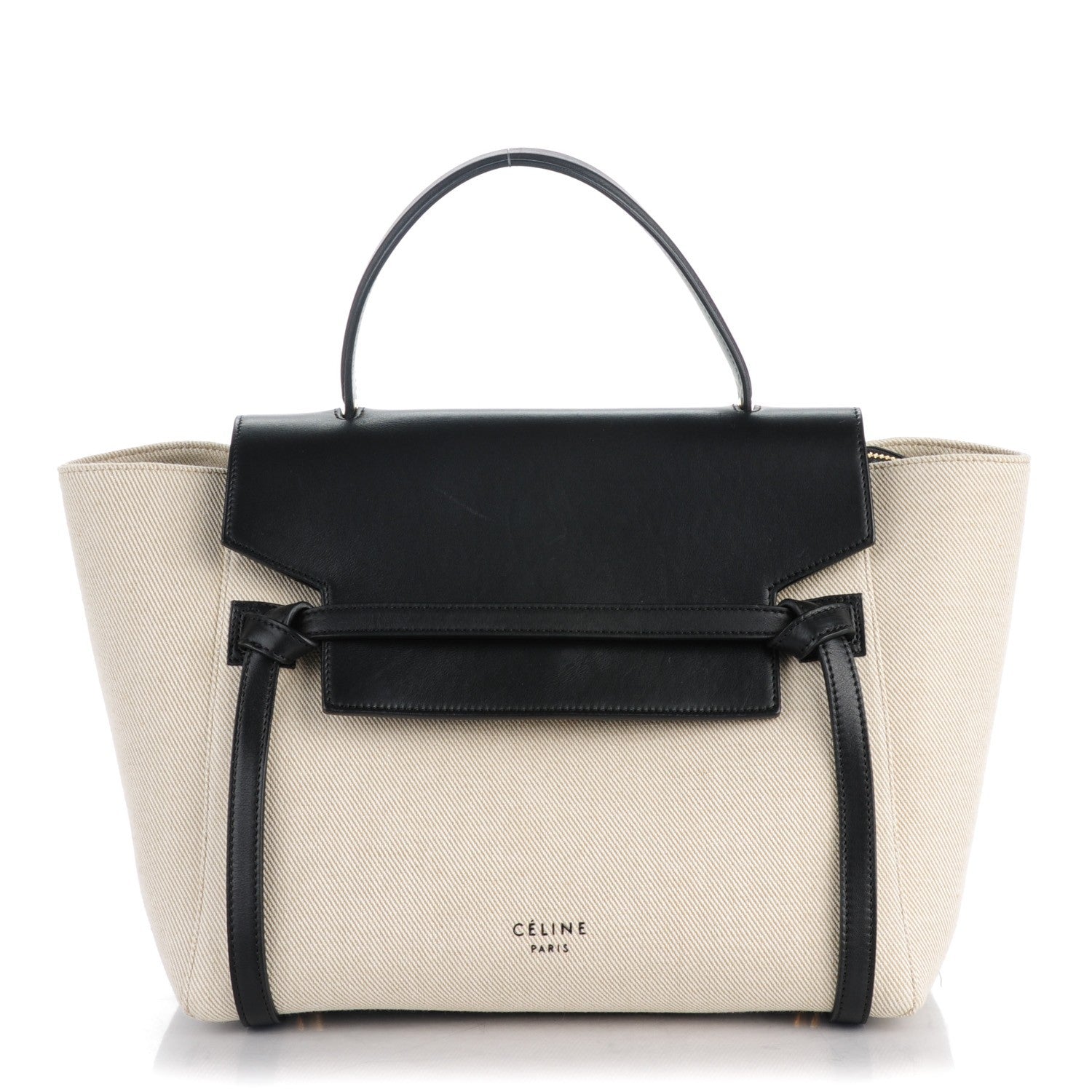 Celine Cotton Canvas Calfskin Mini Belt Bag Black 1 of 8