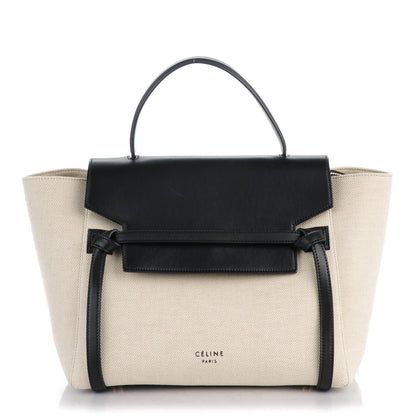Celine Cotton Canvas Calfskin Mini Belt Bag Black 1 of 8