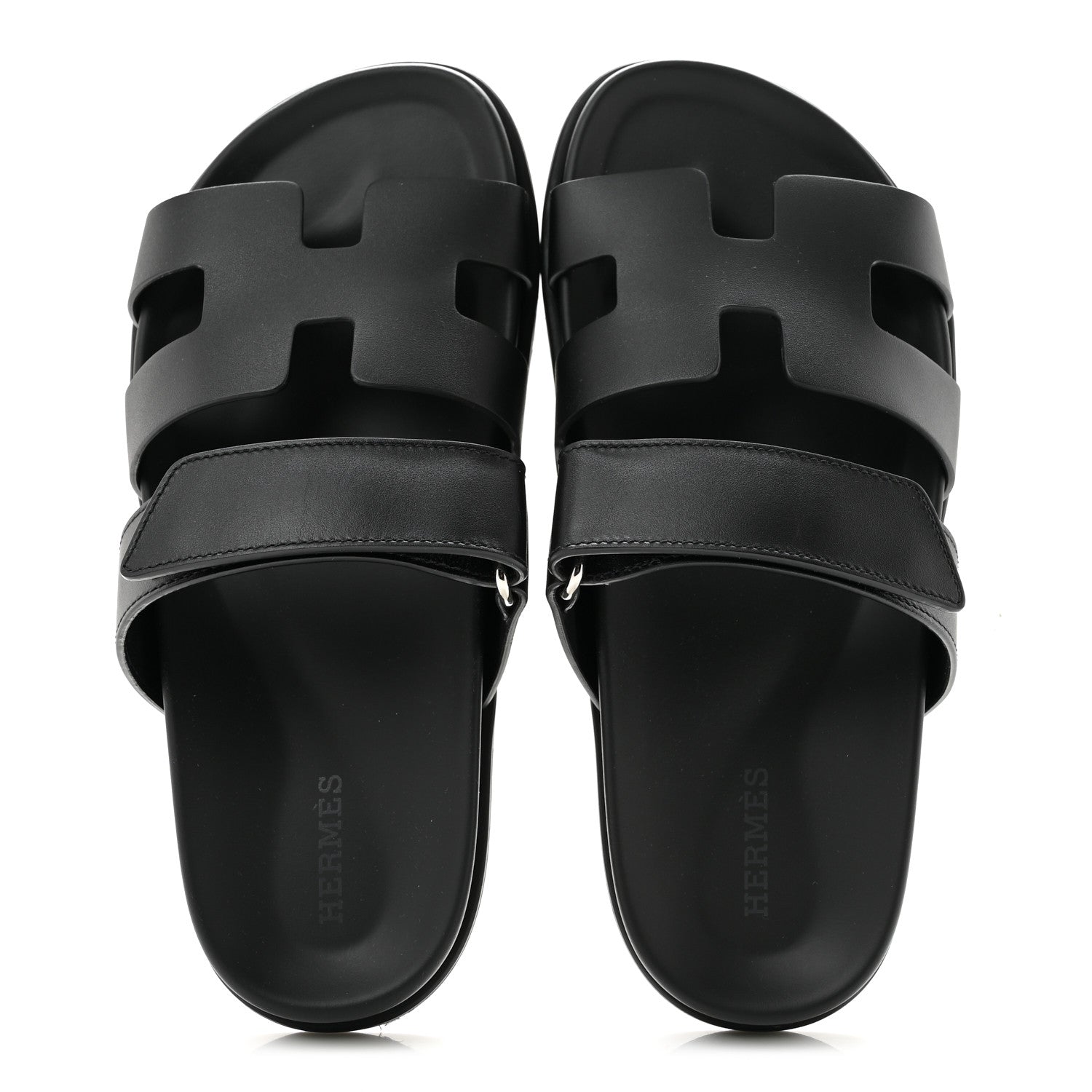 Hermes Calfskin Womens Chypre Sandals 36 Black 2 of 10