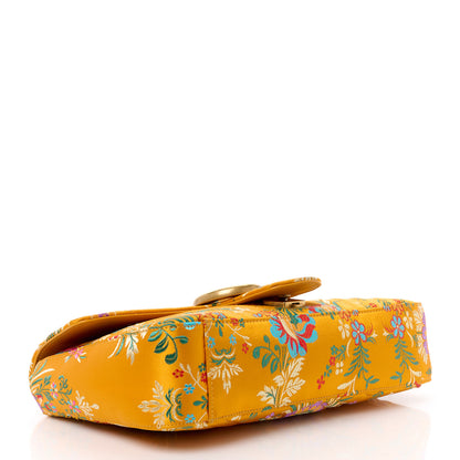 Gucci Jacquard Matelasse Floral Medium GG Marmont Shoulder Bag Yellow 4 of 12