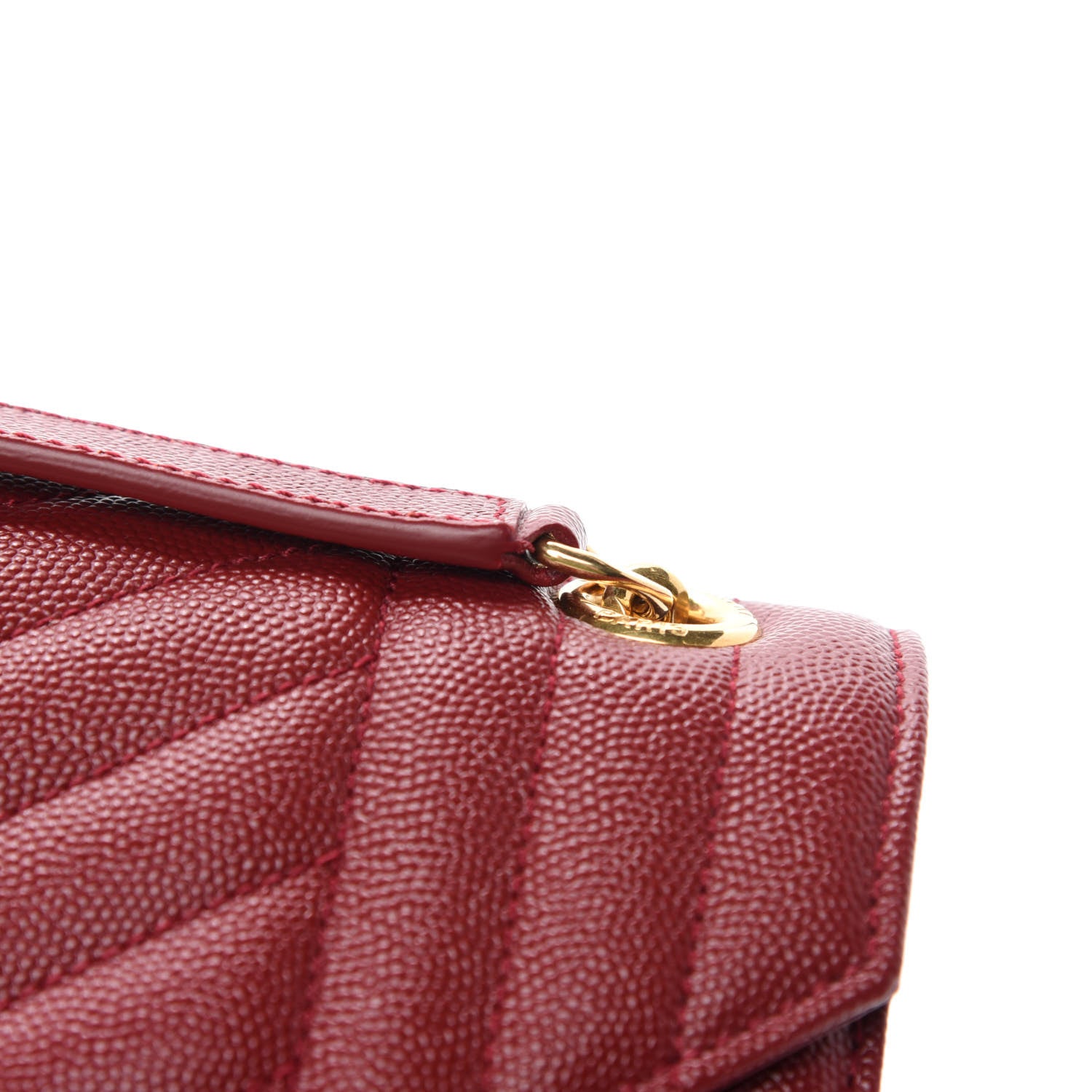 Saint Laurent Grain De Poudre Textured Mixed Matelasse Triquilt Medium Monogram Satchel Oxblood 11 of 14