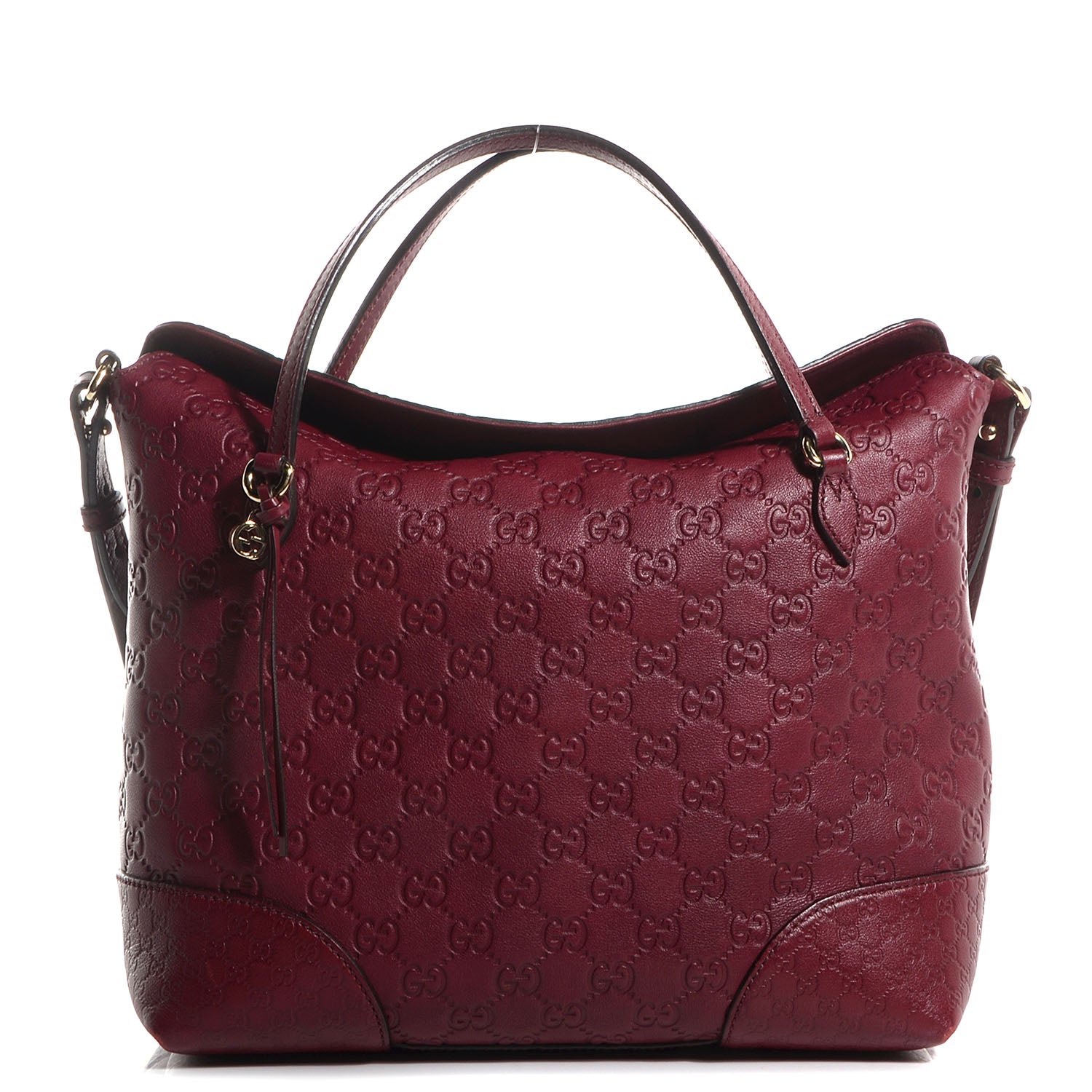 Gucci Guccissima Medium Bree Foldover Tote Classic Ruby 1 of 7