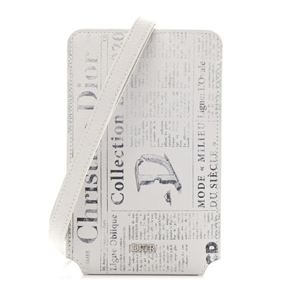 Christian Dior X DANIEL ARSHAM Grained Calfskin Newspaper Phone Holder White 1 of 9
