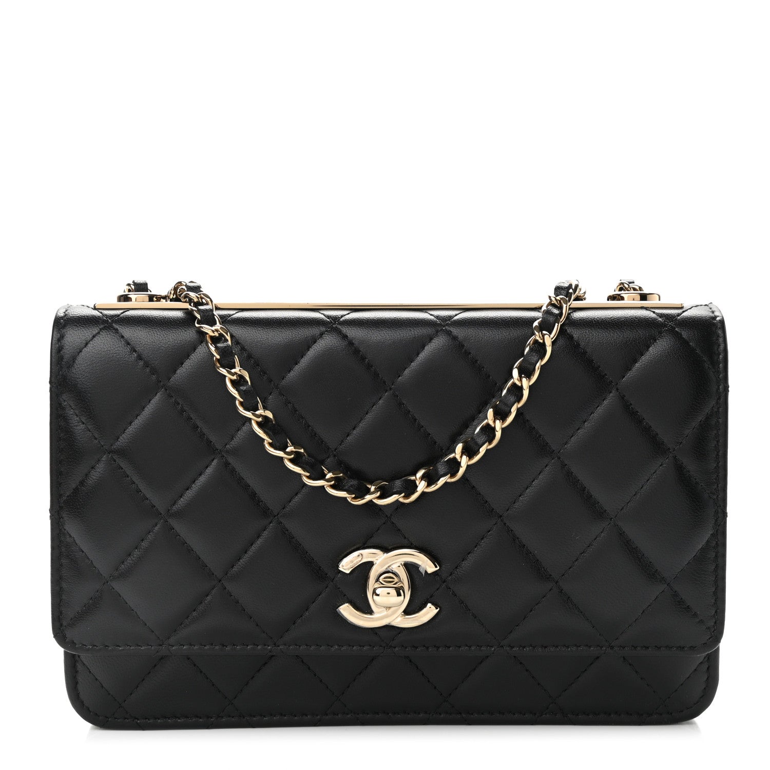 Chanel Lambskin Quilted Trendy CC Wallet On Chain WOC Black 1 of 12