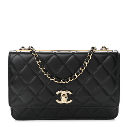 Chanel Lambskin Quilted Trendy CC Wallet On Chain WOC Black 1 of 12