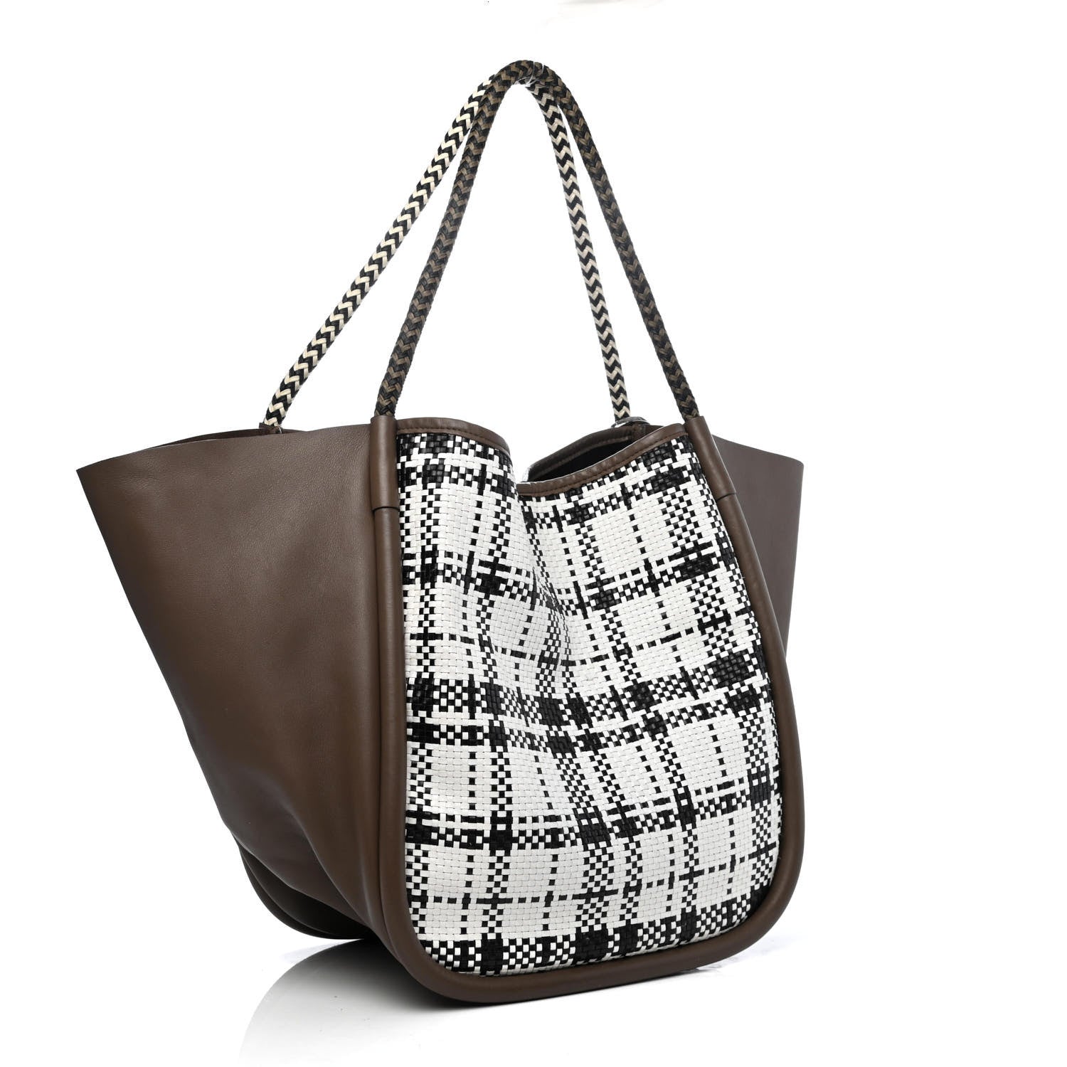 Proenza Schouler Woven Plaid L Tote White 2 of 4