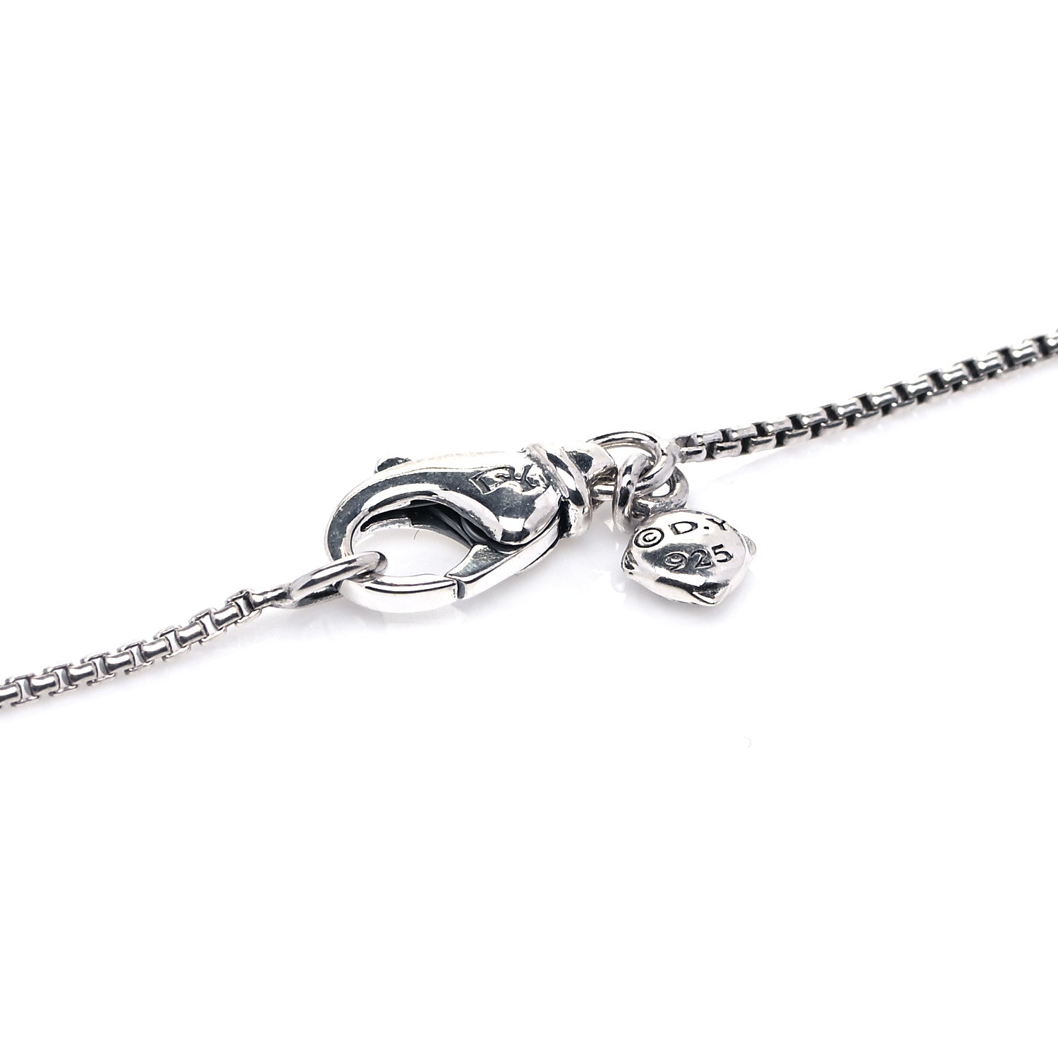 David Yurman Sterling Silver Diamond Blue Topaz 10mm Petite Cable Wrap Pendant Necklace 4 of 5