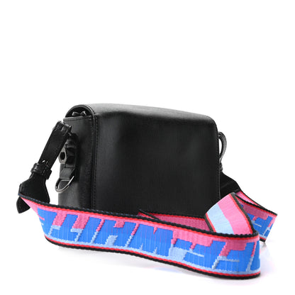 Off-White Saffiano Striped Mini Diag Binder Clip Bag Black White Indus 3 of 9