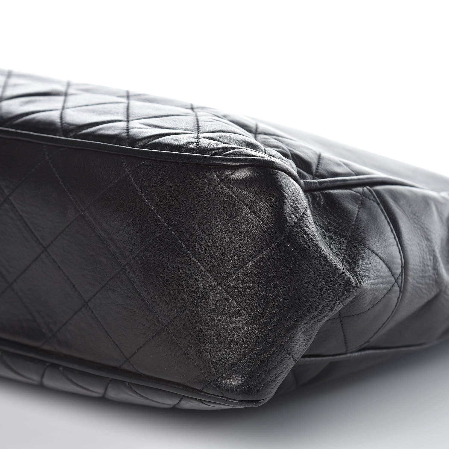 Chanel Lambskin Quilted Shopping Tote Black 8 of 17