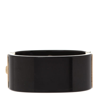 Chanel Resin Baguette Crystal CC Cuff Black 3 of 9