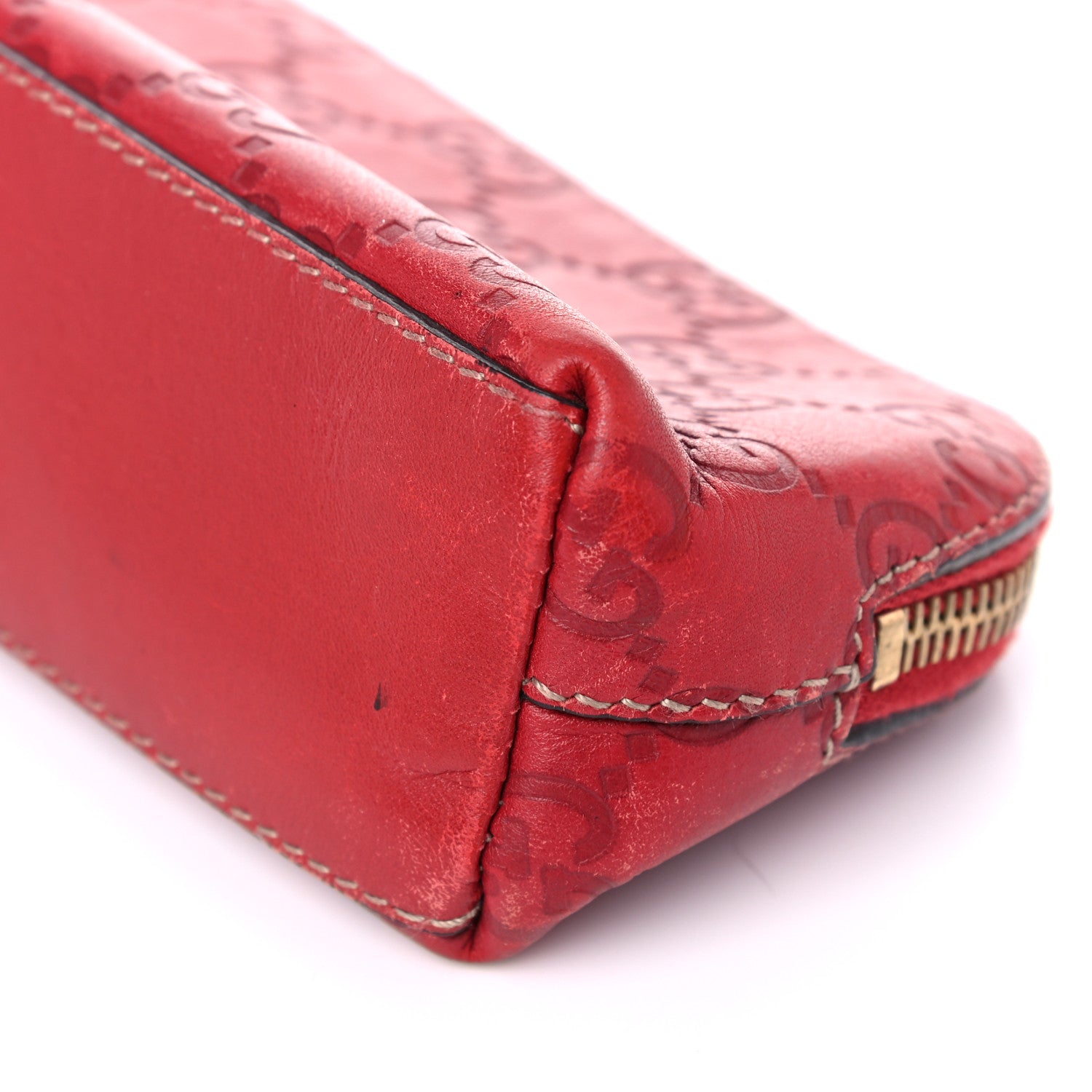 Gucci Guccissima Small Cosmetic Pouch Red 12 of 15