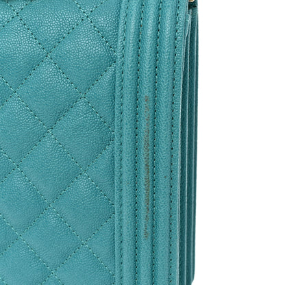 Chanel Caviar Quilted North South Boy Flap Turquoise 11 of 11