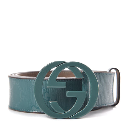 Gucci Imprime Monogram Interlocking G Belt 90 36 Verdant 1 of 7
