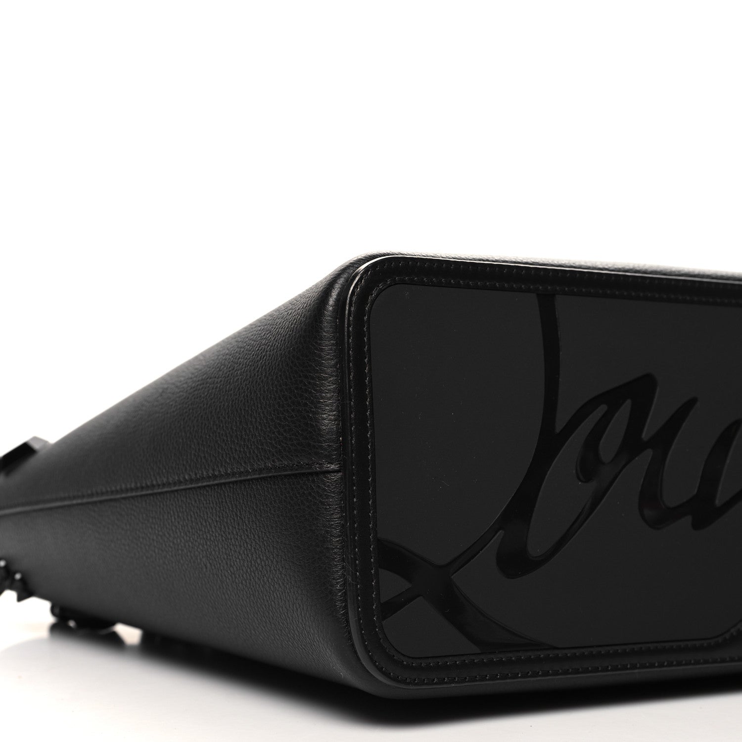 Christian Louboutin Calfskin Empire Spike Studded East West Cabata Tote Black 9 of 11