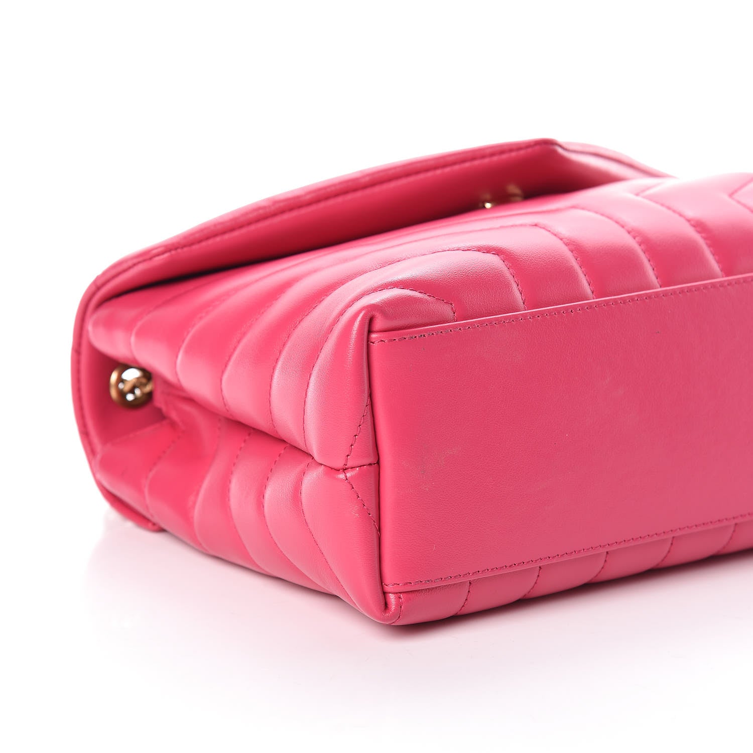 Saint Laurent Calfskin Y Quilted Monogram Small Loulou Chain Satchel Fresh Fuchsia 7 of 8
