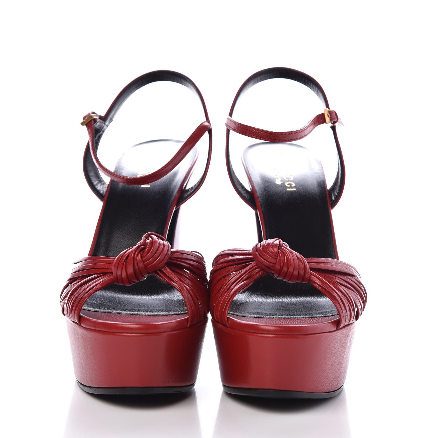 Gucci Malaga Kid Allie Platform Sandals 37.5 Hibiscus Red 2 of 9