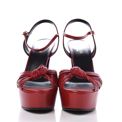 Gucci Malaga Kid Allie Platform Sandals 37.5 Hibiscus Red 2 of 9