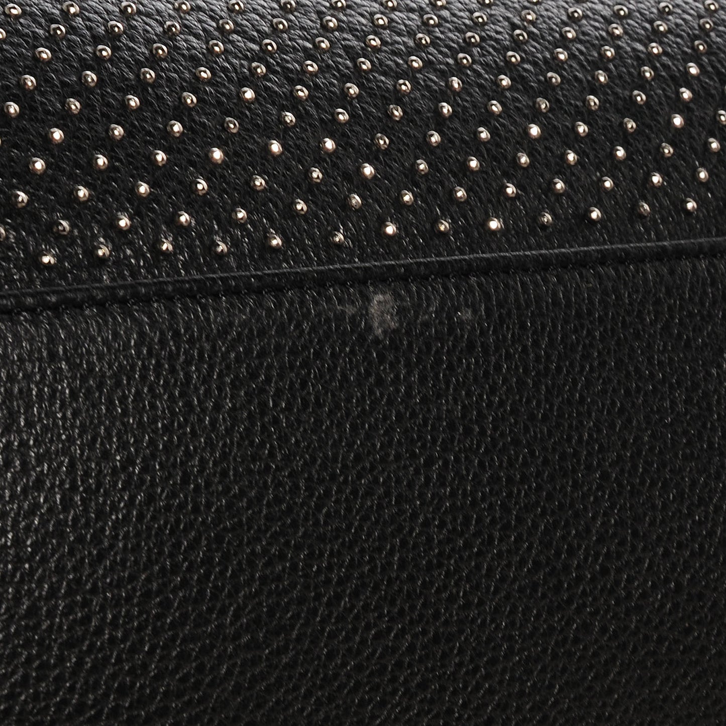Studded Grainy Leather Medium Rosalie Black