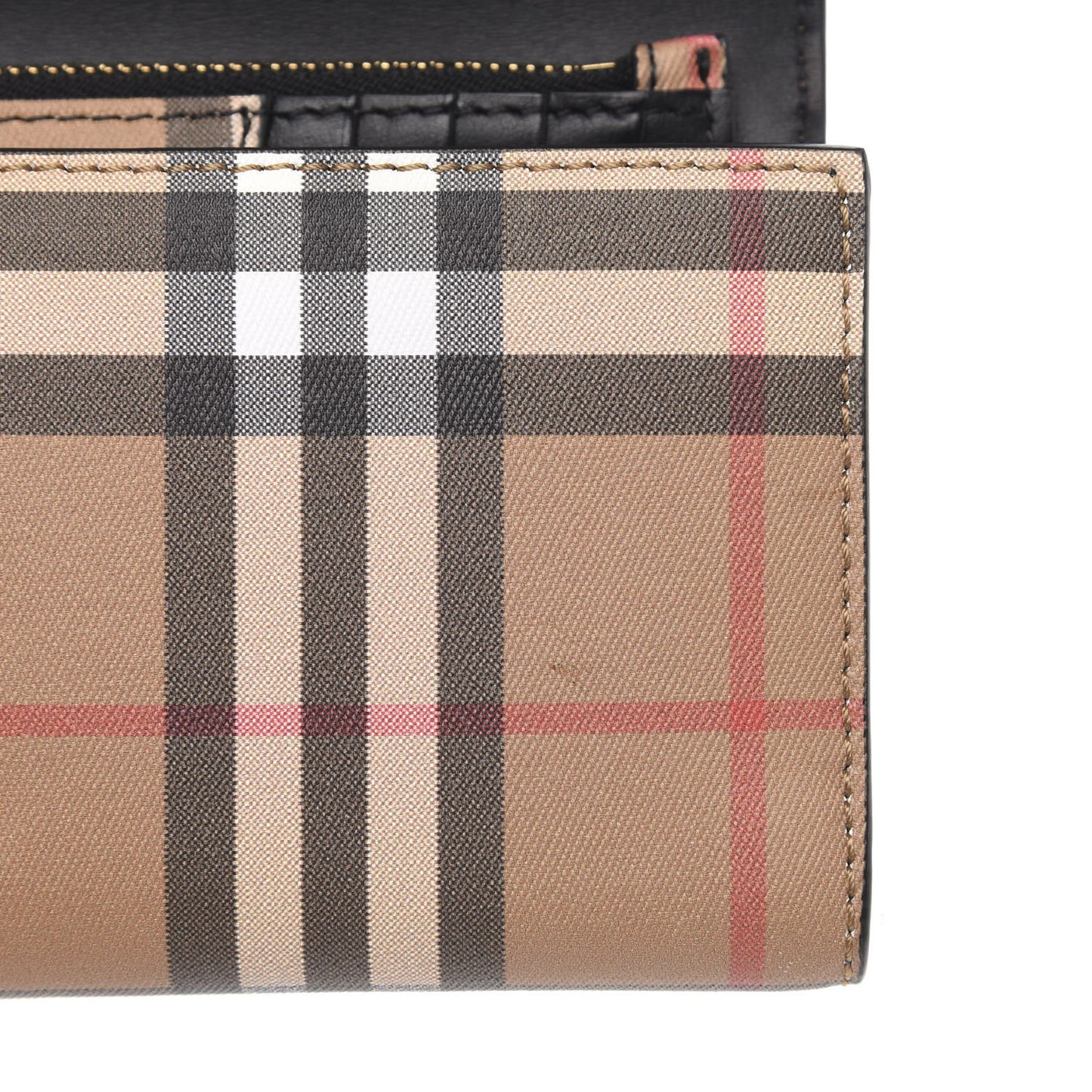 Vintage Check Continental Wallet Black
