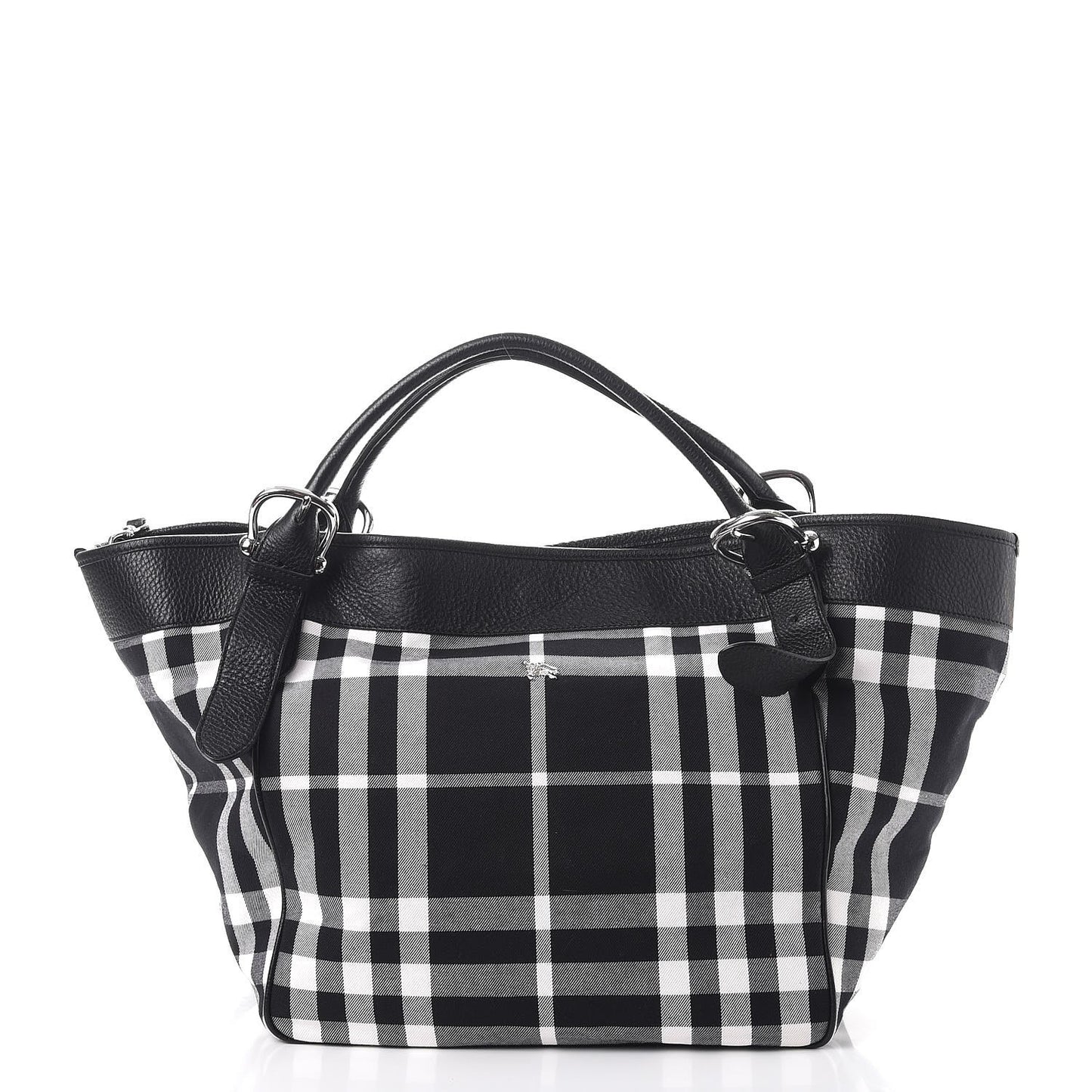 Calfskin Beat Check Tote Black