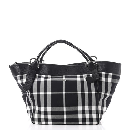 Burberry Calfskin Beat Check Tote Black 3 of 11