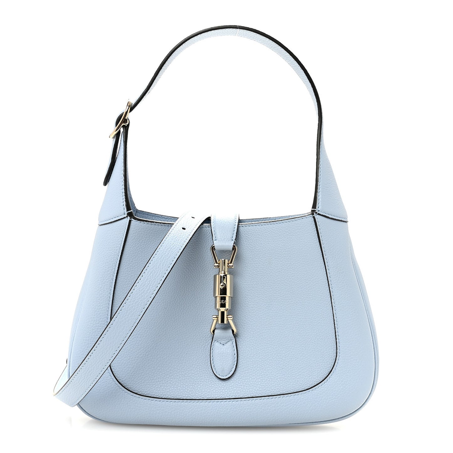 Grained Calfskin Web Medium Jackie 1961 Hobo Light Blue